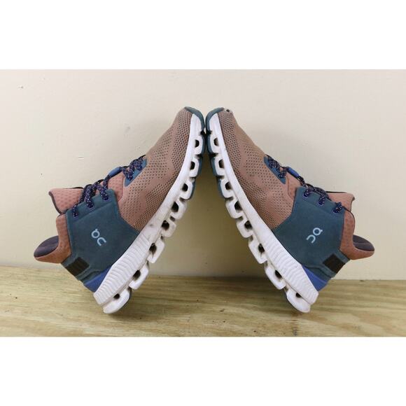 On Hi Edge Womens 7.5 Brown Blue High Top Hiking Running Sneakers - Picture 4 of 14